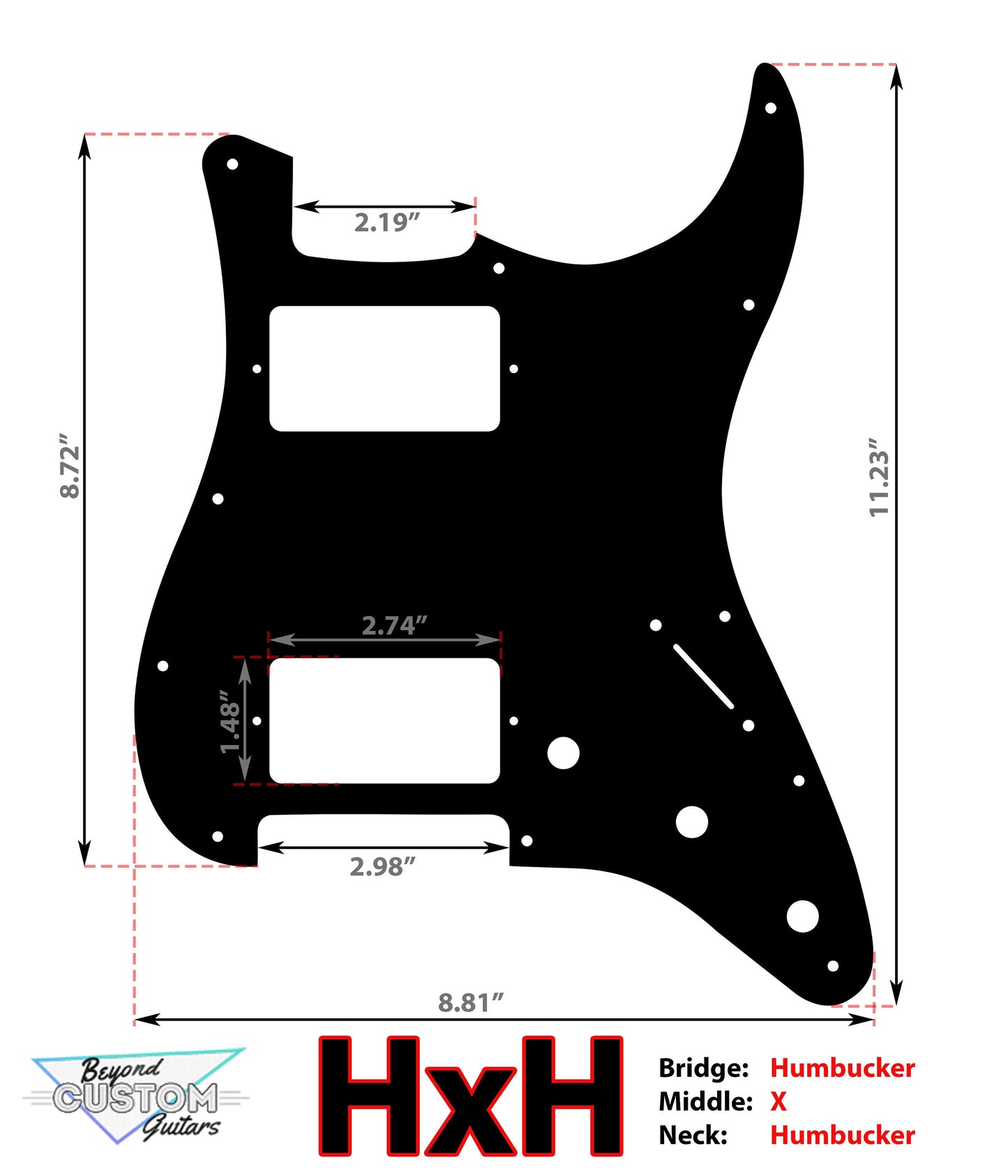 Custom Engraved Celtic Knot Acrylic Stratocaster Pickguard — 3‑Ply, 11‑Hole, SSS / HSS / HH Options