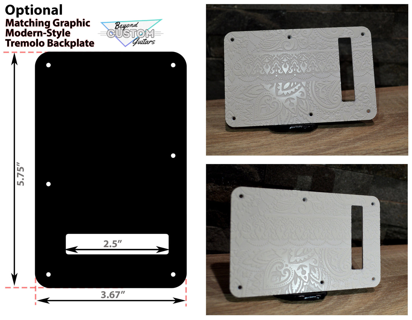 Custom White Paisley Print Pickguard - Fender Stratocaster -USA - SSS, HSS, HxH