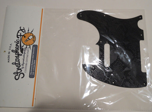 Custom Black Snakeskin Textured Pickguard - Fits Fender Telecaster - USA Made