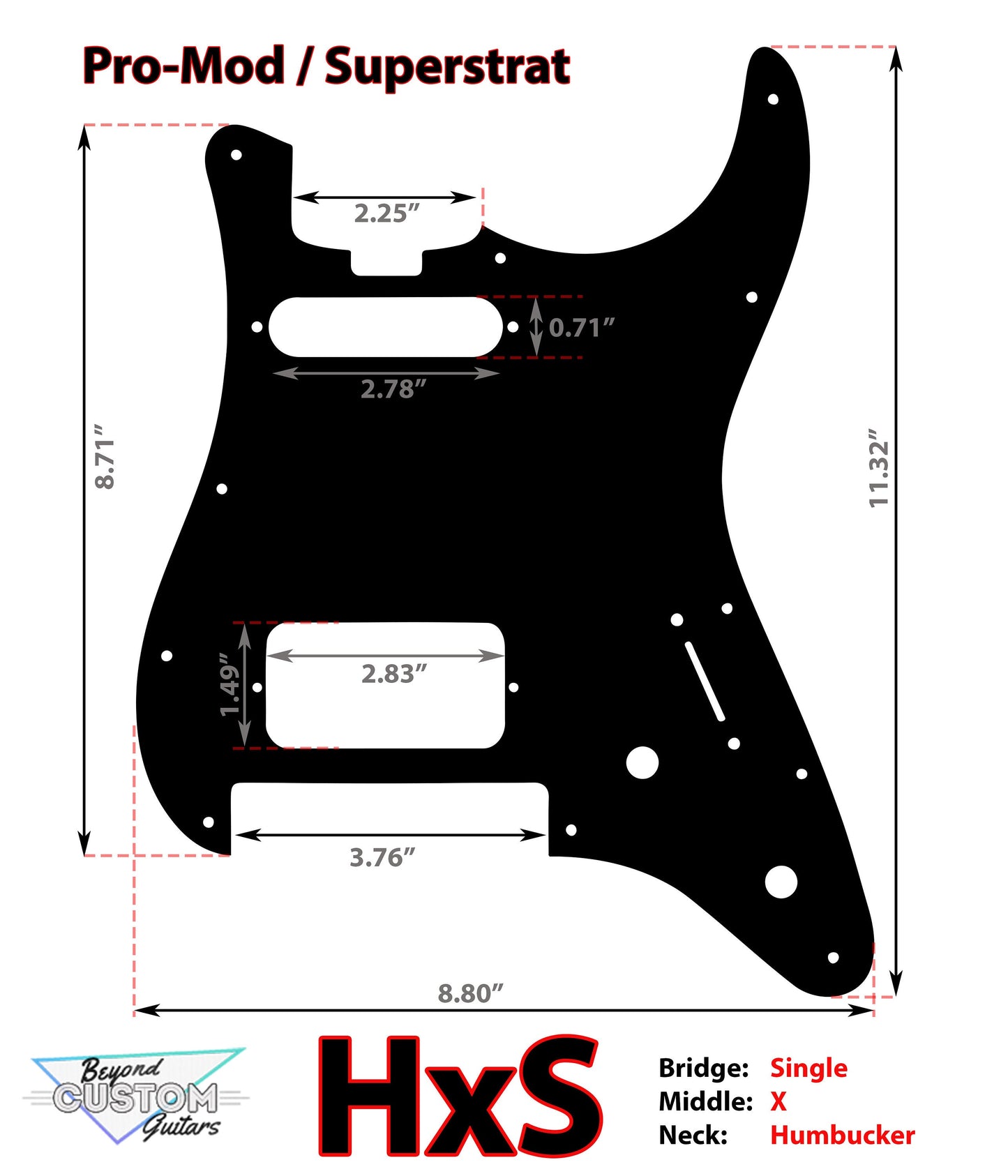 Black Bengal Stripe Pickguard for Charvel Pro-Mod So-Cal  Floyd Rose