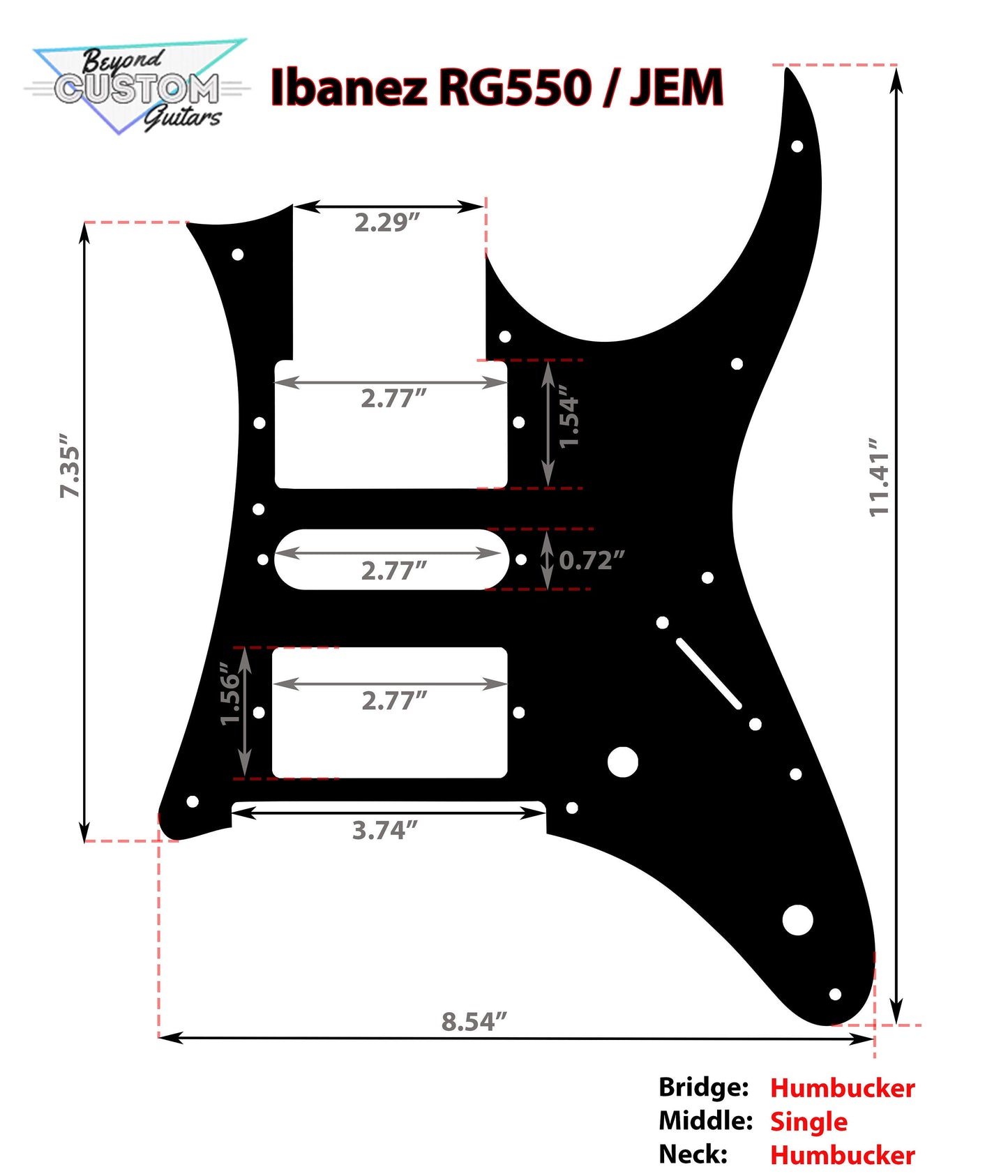 Custom Faux Brushed Metal Mosaic Pickguard IBANEZ JEM or RG550 Japan - Plastic