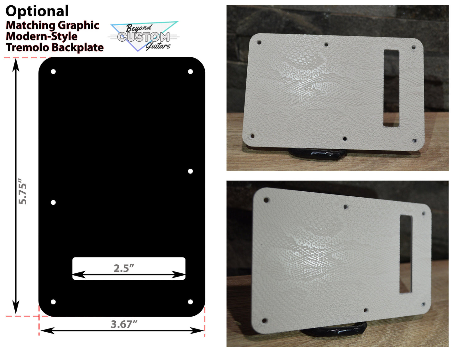 Custom White Snakeskin Textured Pickguard - Fits Fender Stratocaster - USA Made