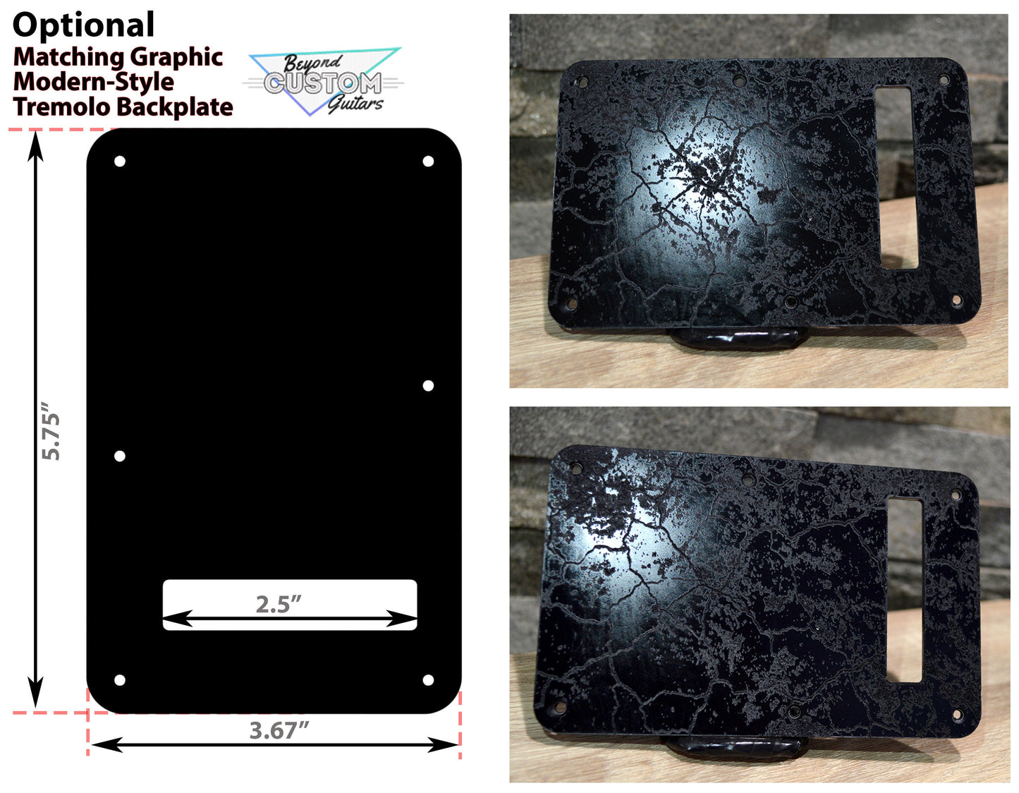 Custom Black Crackle Textured Pickguard - Fits Fender Stratocaster - USA Made