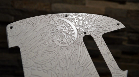 Custom Ash White Psychedelic Textured Pickguard - Fits Fender Telecaster - USA Made