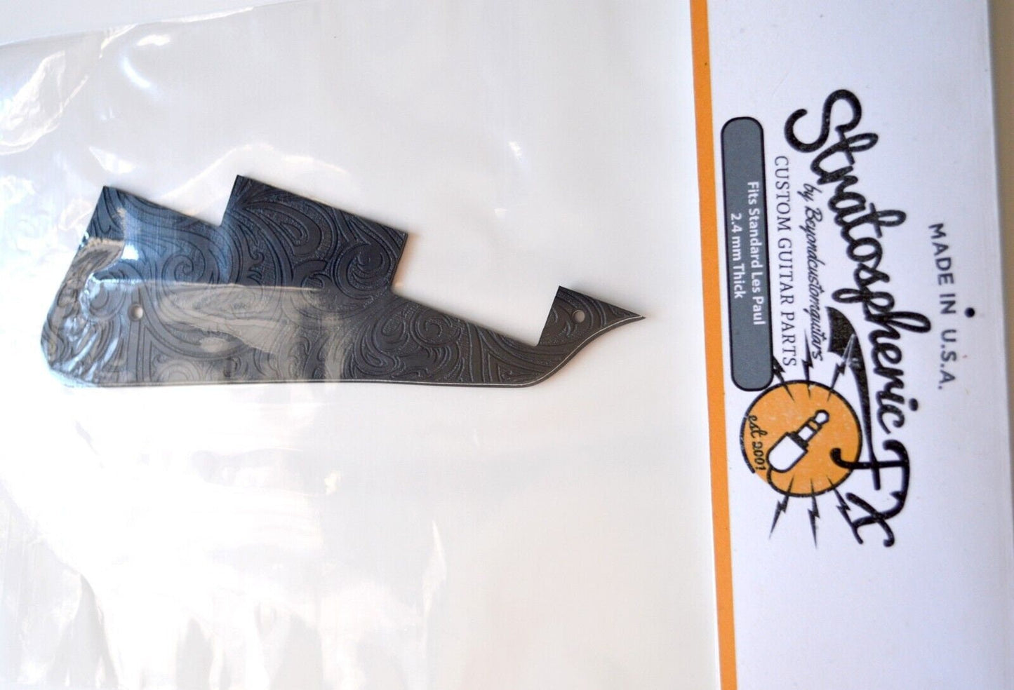 Black Spiral Textured Pickguard - Fits Gibson Les Paul Standard - USA