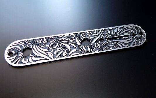 Faux Brushed Metal Control Cover for Fender Telecaster-Volume Tone 3 way Plastic