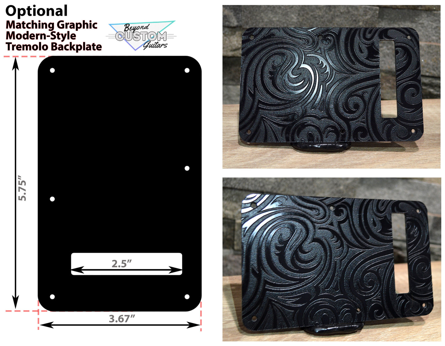 Black Spiral Textured Pickguard - Fits Fender Stratocaster - USA Made