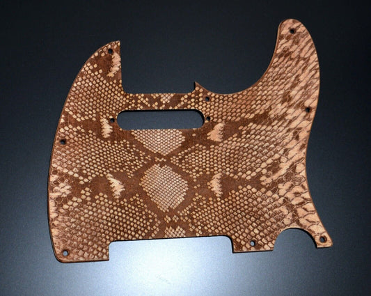 Custom Birch Snakeskin Textured Pickguard - Fits Fender Telecaster - USA Made
