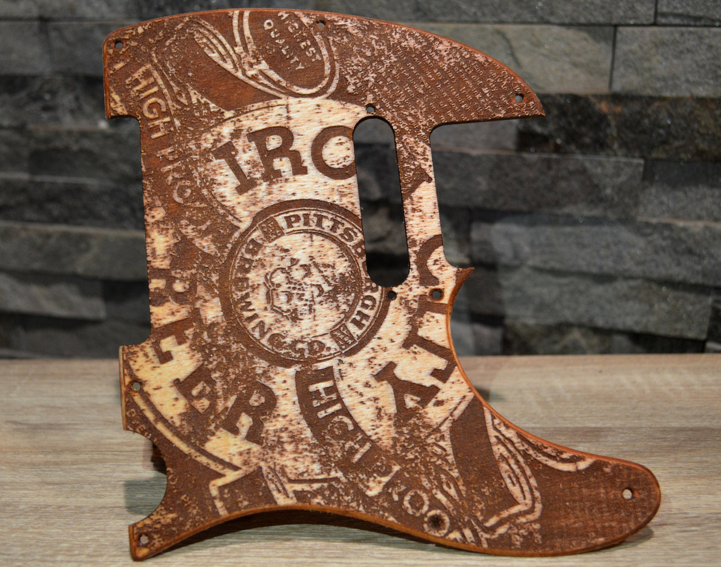 Custom Distressed Iron City Beer Pickguard - Fits Fender Telecaster - USA Made