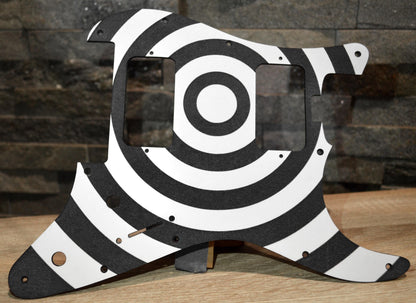 Black and White Textured Bullseye Pickguard for Charvel Pro-Mod So-Cal  Floyd Rose