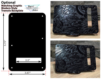 Custom Black Psychedelic Textured Pickguard Fits Fender Stratocaster - USA Made