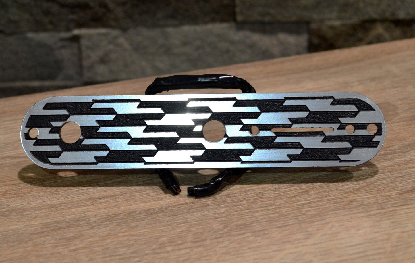 Faux Brushed Metal Control Cover - Fender Telecaster-2 knob 3 way Plastic