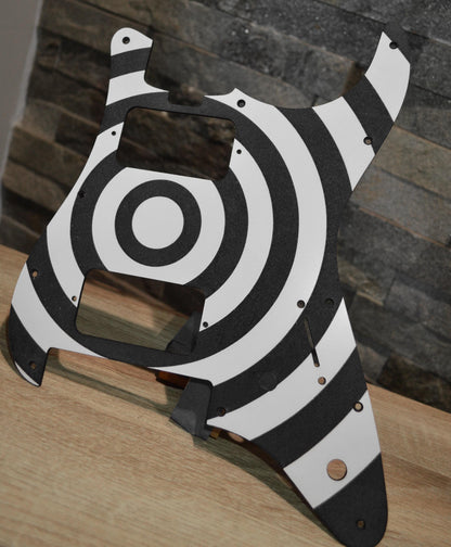 Black and White Textured Bullseye Pickguard for Charvel Pro-Mod So-Cal  Floyd Rose