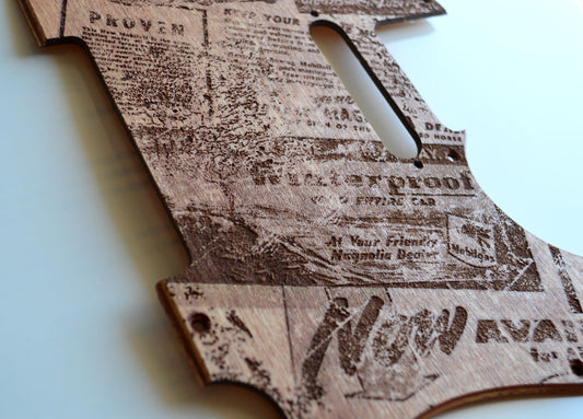 Custom Vintage Mobiloil Textured Birch Pickguard for Fender Telecaster USA Made