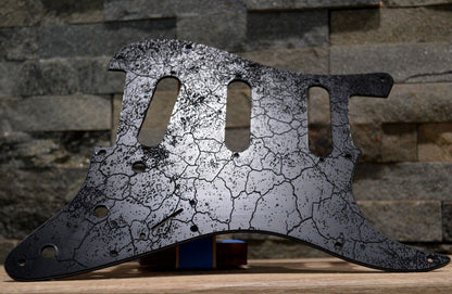 Custom Black Crackle Textured Pickguard - Fits Fender Stratocaster - USA Made