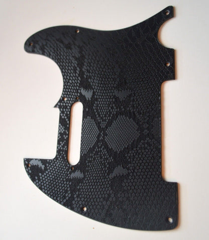 Custom Black Snakeskin Textured Pickguard - Fits Fender Telecaster - USA Made
