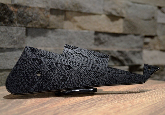Black Snakeskin Textured Pickguard - Fits Gibson Les Paul Standard - USA