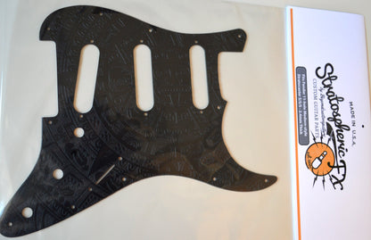 Custom Black Mayan Textured Pickguard - Fits Fender Stratocaster - USA Made