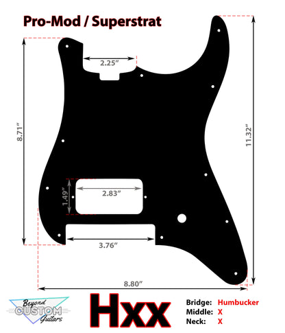 Black Textured Rising Sun Pickguard for Charvel Pro-Mod So-Cal  Floyd Rose