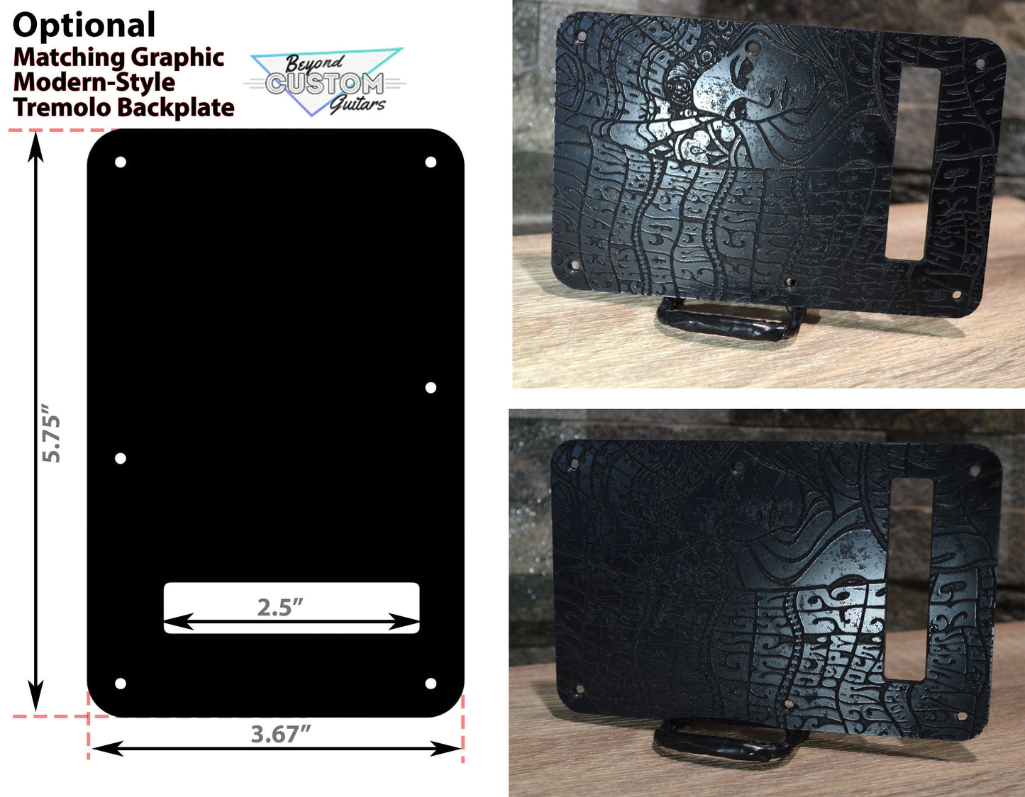 Black Fillmore 60's Art Textured Pickguard - Fender Stratocaster - USA