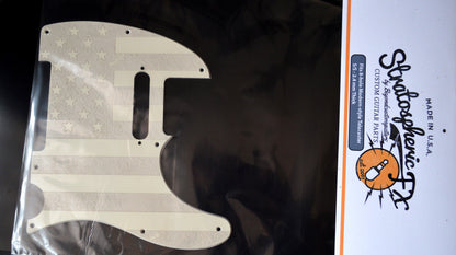 American Flag Textured Pickguard White - Fits Fender Telecaster - USA Made