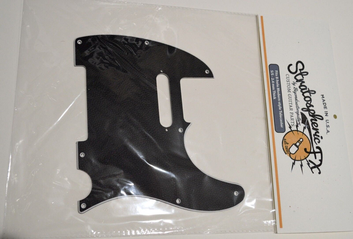 Faux Black Leather Textured Pickguard - Fits Fender Telecaster Single Pickup USA