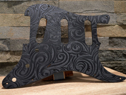 Black Spiral Textured Pickguard - Fits Fender Stratocaster - USA Made
