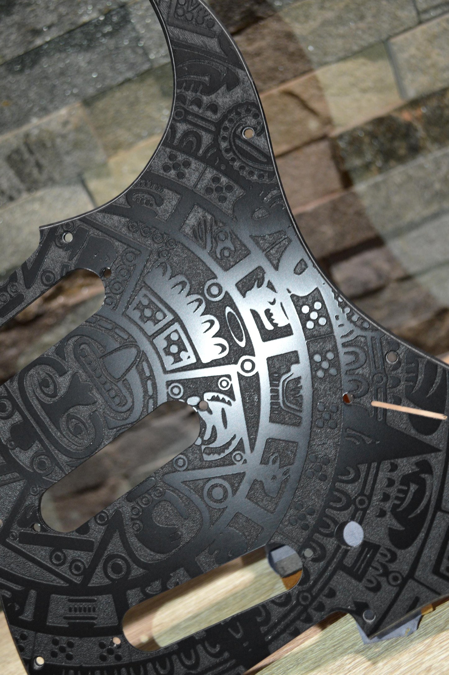 Custom Black Mayan Textured Pickguard - Fits Fender Stratocaster - USA Made