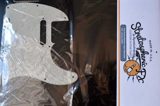 Custom White Snakeskin Textured Pickguard - Fits Fender Telecaster - USA Made