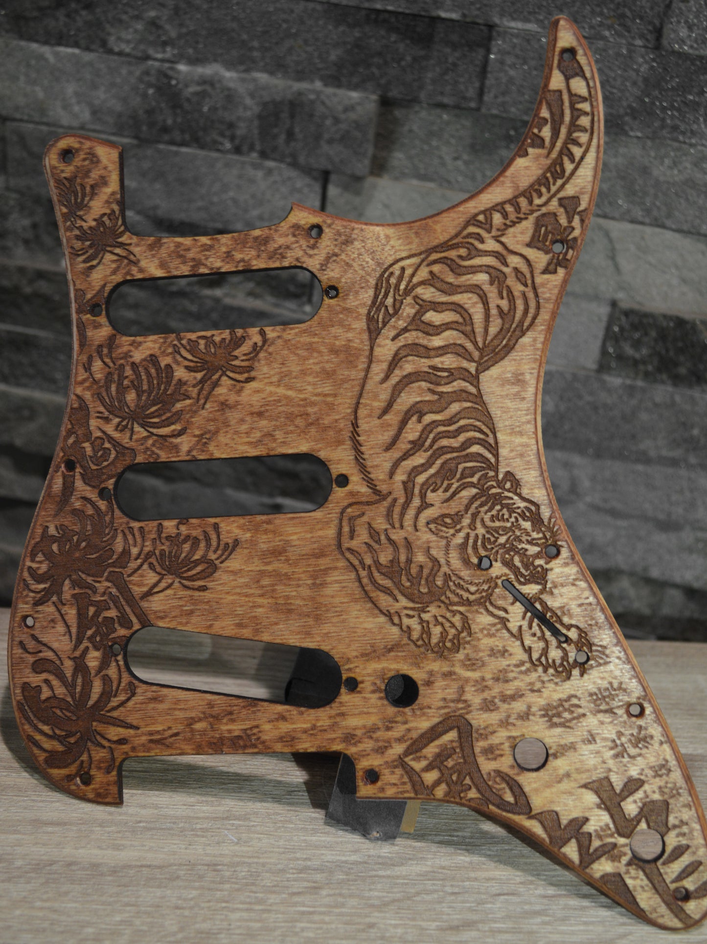 Custom Pickguard for Fender Stratocaster - Traditional Japanese Tattoo