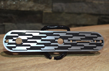 Faux Brushed Metal Control Cover - Fender Telecaster-2 knob 3 way Plastic