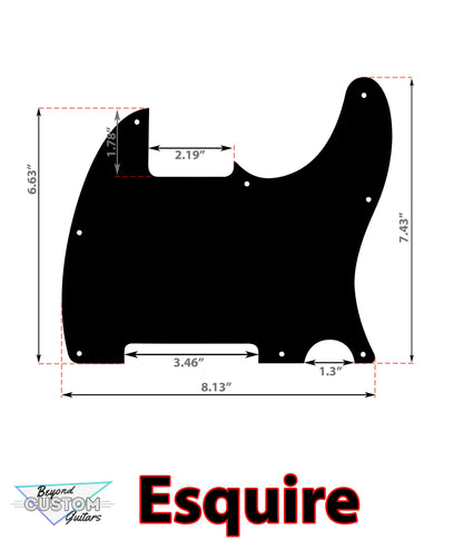 Custom Black Snakeskin Textured Pickguard - Fits Fender Telecaster - USA Made