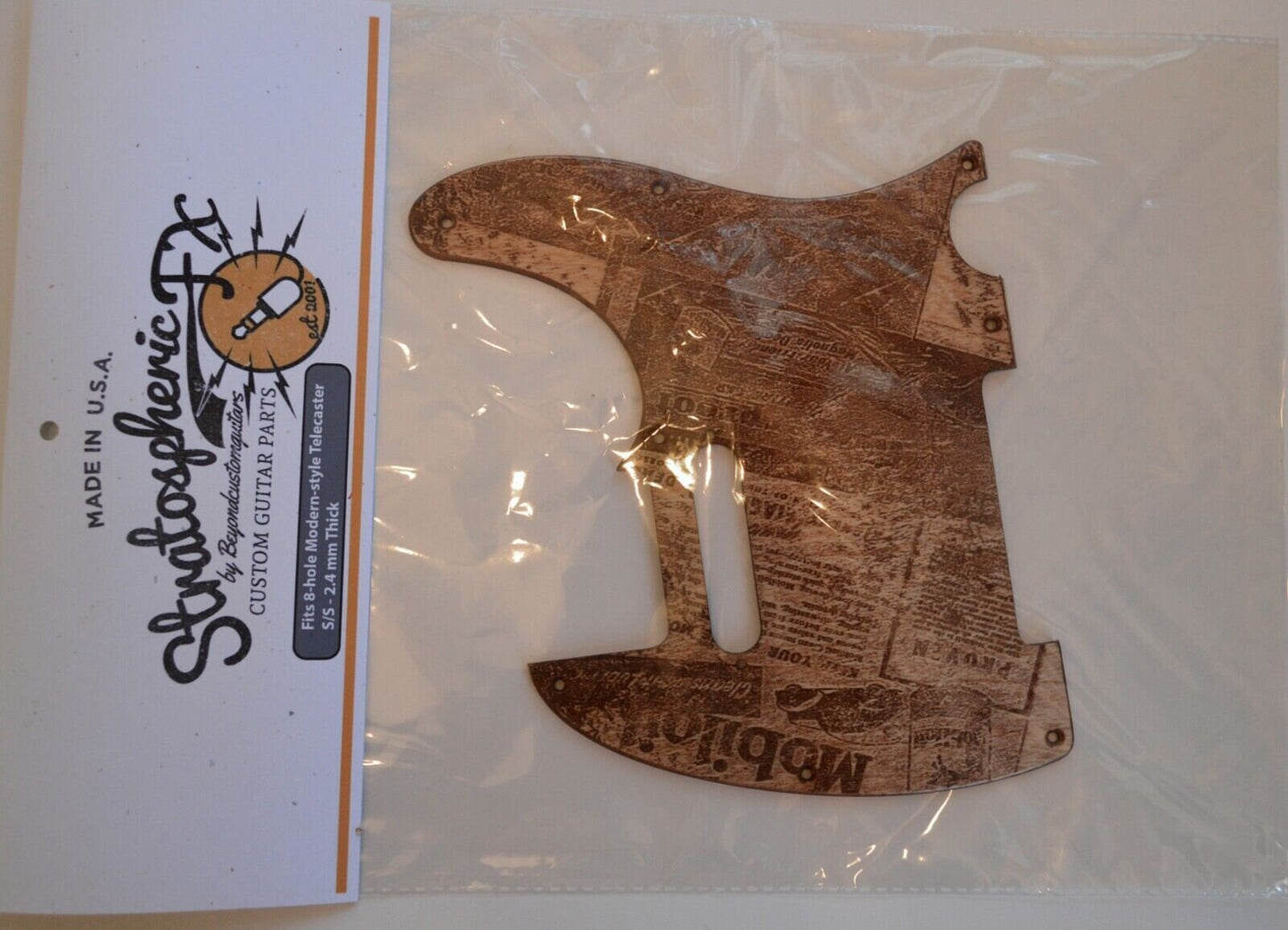 Custom Vintage Mobiloil Textured Birch Pickguard for Fender Telecaster USA Made