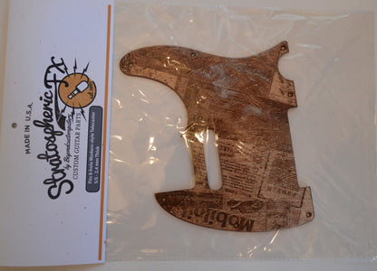 Custom Vintage Mobiloil Textured Birch Pickguard for Fender Telecaster USA Made