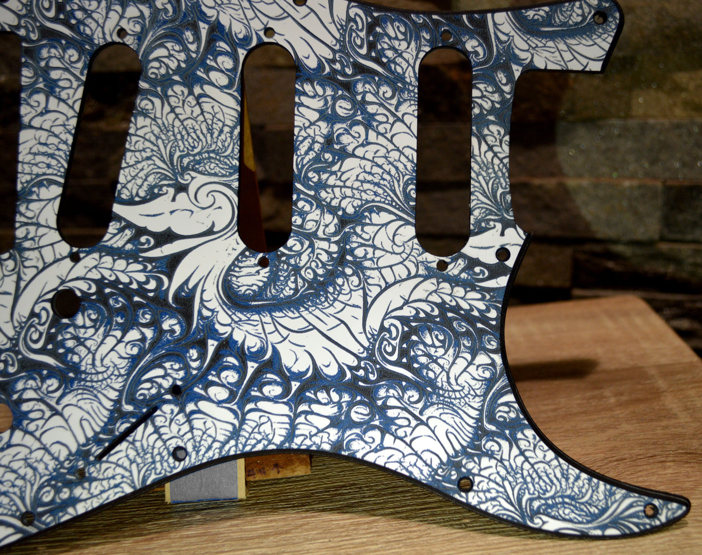 Custom 3 color Acid Flux 3 Textured Pickguard - Fits Fender Stratocaster - USA Made