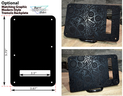 Black Sugar Skulls Textured Pickguard - Fender Stratocaster - USA