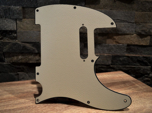 Faux White Leather Textured Pickguard - Fits Fender Telecaster Single Pickup USA