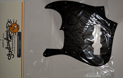 Custom Jazz Bass Pickguard J Bass Scratch Plate Black Snakeskin Fits Fender