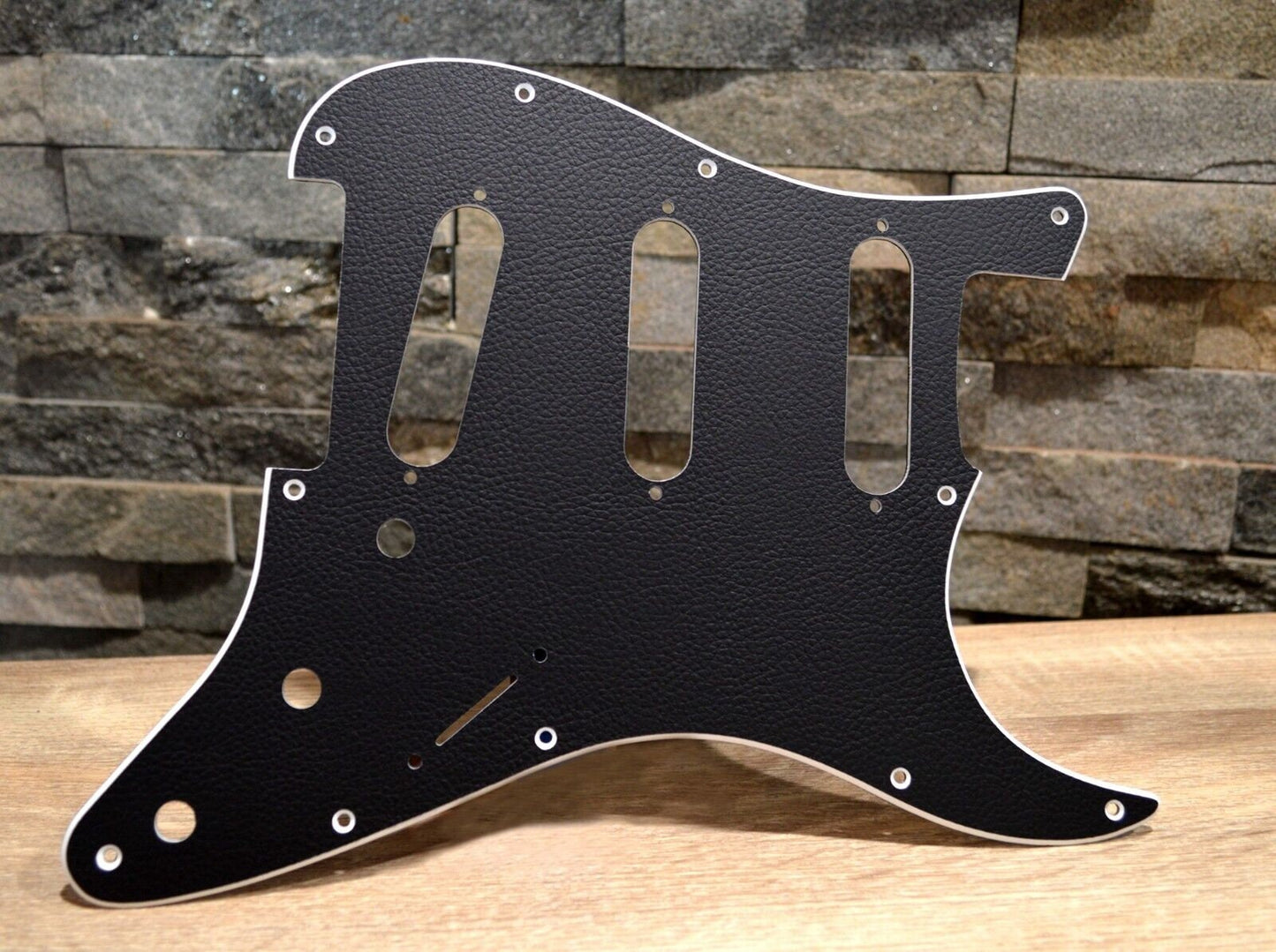 Faux Black Leather Textured Pickguard - Fits Fender Stratocaster - USA Made
