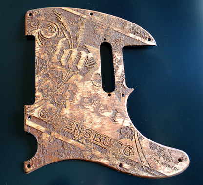 Custom Distressed Pickguard Vintage Star Brewing - Fits Fender Telecaster - USA Made