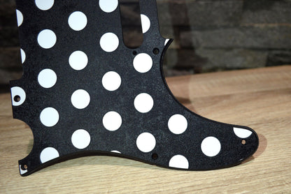 Custom Black and White Polka Dot Textured Pickguard - Fender Telecaster Parts
