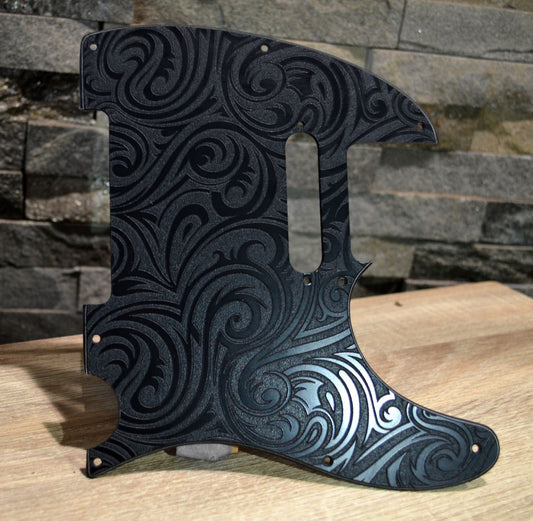 Black Spiral Textured Pickguard - Fits Fender Telecaster - USA Made
