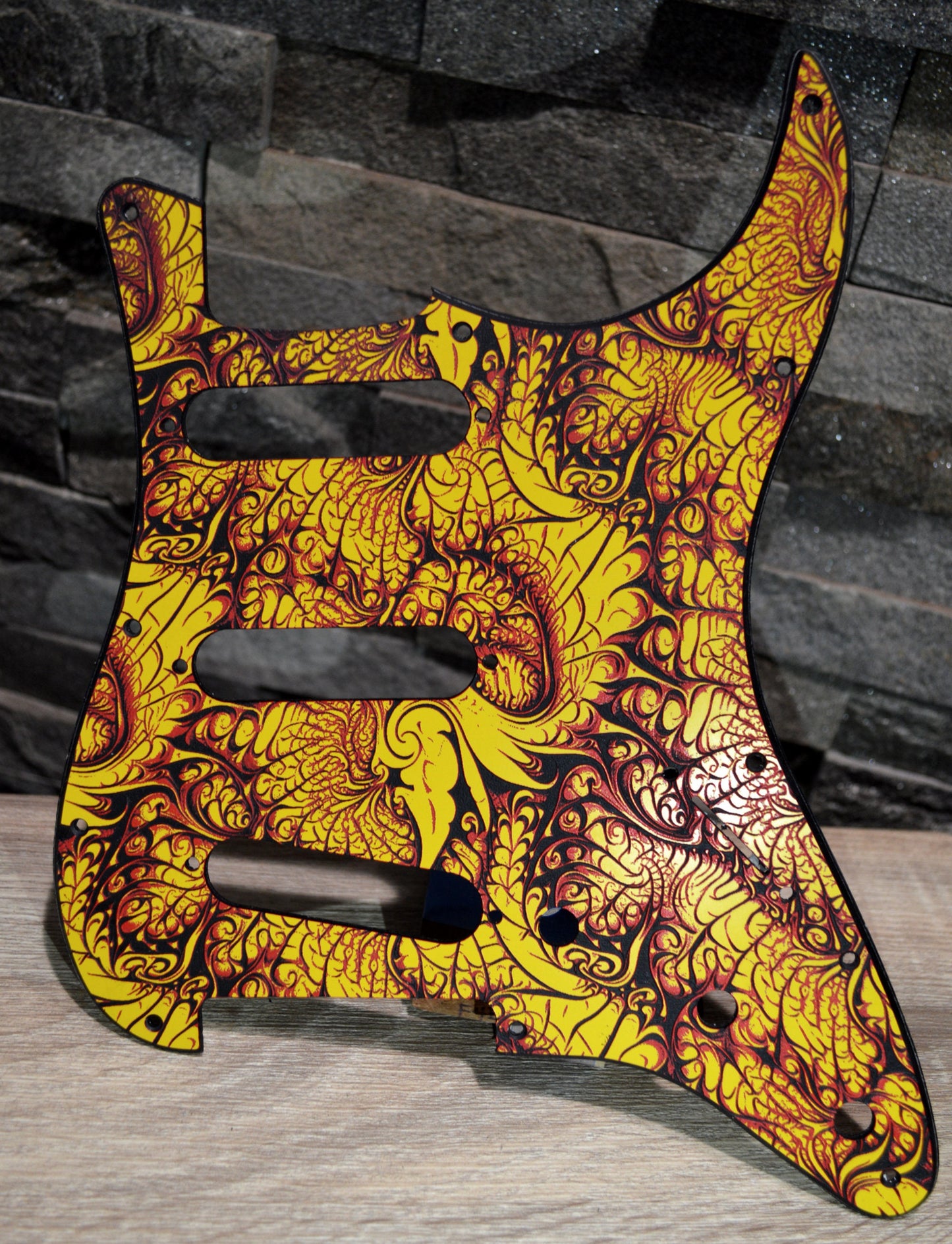 Custom 3 color Acid Flux 2 Textured Pickguard - Fits Fender Stratocaster - USA Made