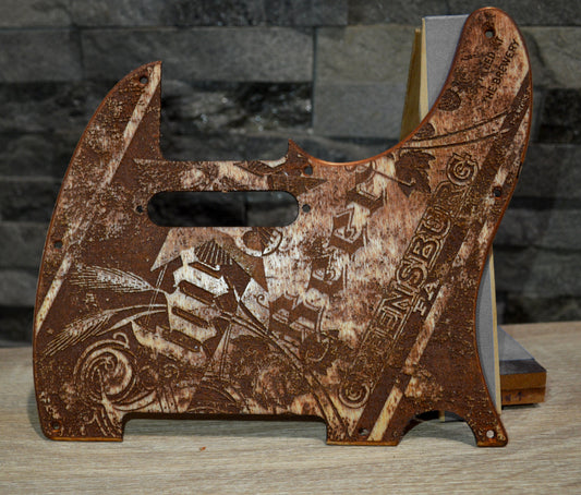 Custom Distressed Pickguard Vintage Star Brewing - Fits Fender Telecaster - USA Made