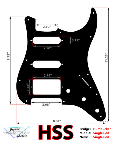 Custom Black Pot Leaf Textured Pickguard - Fender Stratocaster Parts USA Made