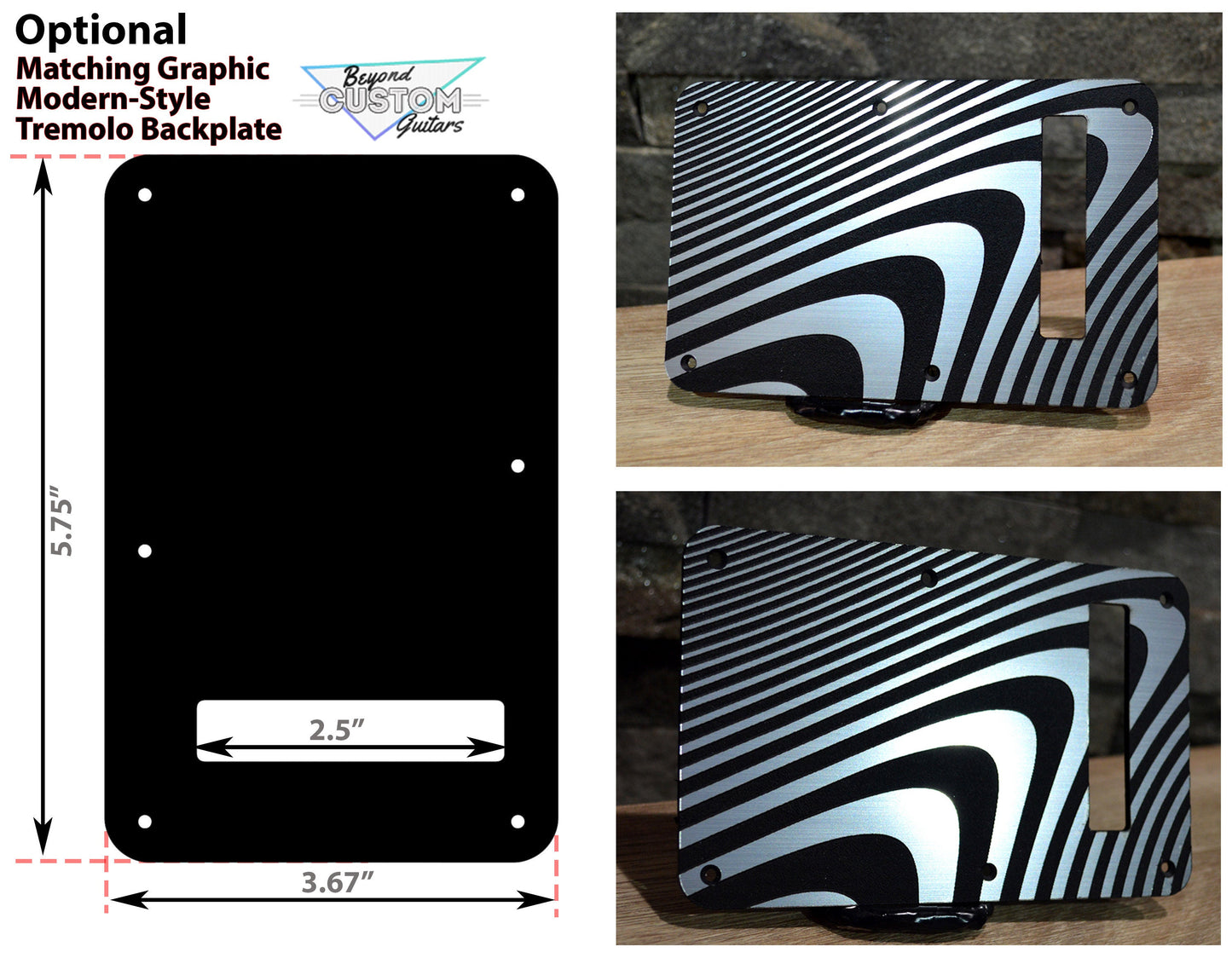 Faux Brushed Aluminum Illusionist 1 Pickguard - Fits Fender Stratocaster - USA Made