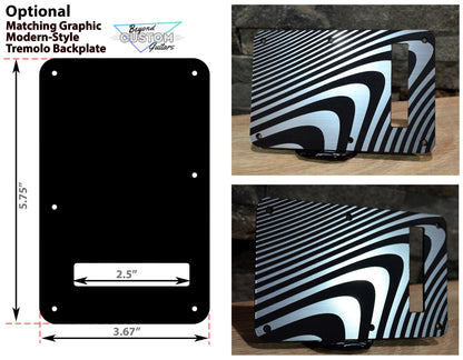 Faux Brushed Aluminum Illusionist 1 Pickguard - Fits Fender Stratocaster - USA Made