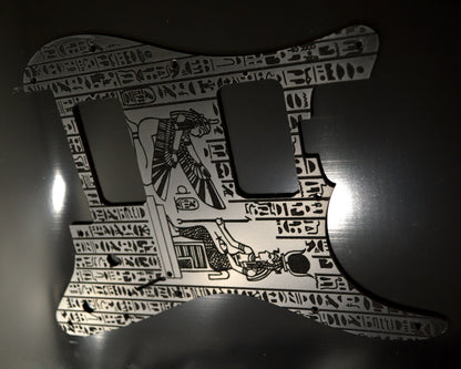 Engraved Egyptian Hieroglyph San Dimas MIM style Pickguard for Charvel Pro‑Mod (3‑Ply Acrylic)