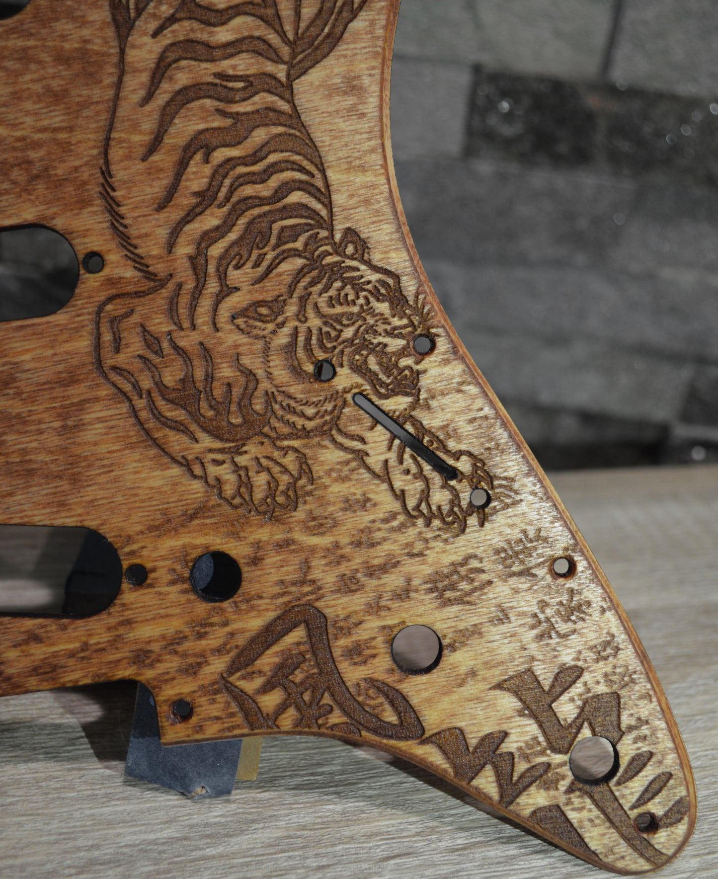Custom Pickguard for Fender Stratocaster - Traditional Japanese Tattoo
