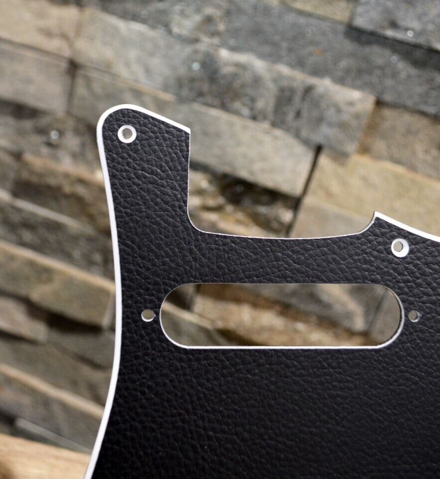 Faux Black Leather Textured Pickguard - Fits Fender Stratocaster - USA Made